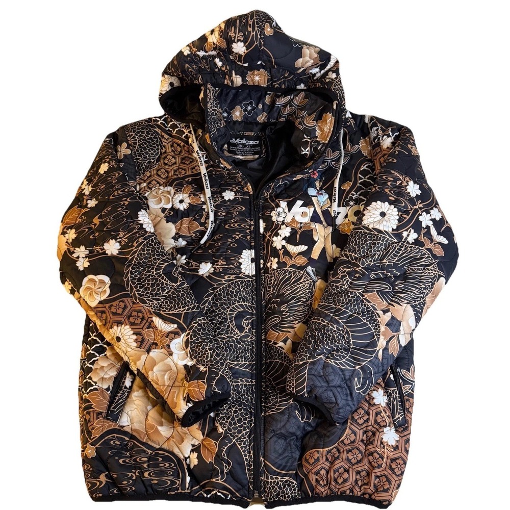 Valeza Lifestyle "Purple Zen" Quilted Puffer Jacket XL Limited Edition Anime